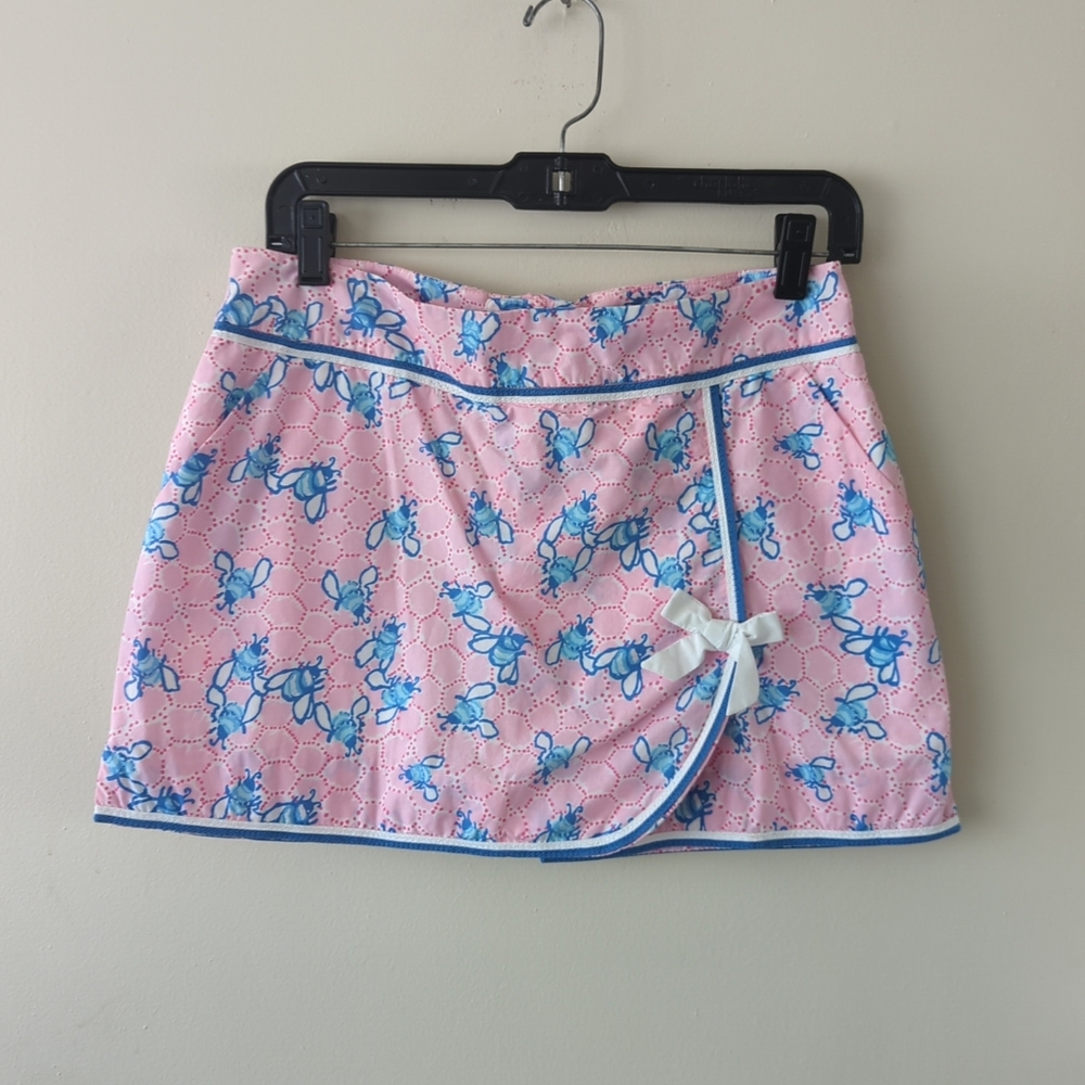 Lilly Pulitzer Jarvey bee skirt size 4 pink and blue